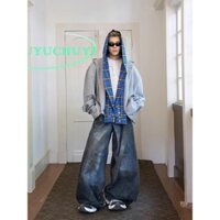 Áo Hoodie nam dài tay dáng rộng thường ngày phù hợp với áo khoác Cardigan nam giả hai mảnh mới