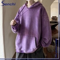 Áo hoodie nam giặt và đau khổ hiphop mát mẻ