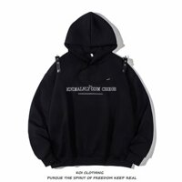 Áo Hoodie nam nữ Áo len đen màu xám thường ngày dáng rộng phù hợp