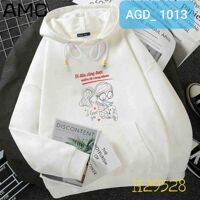 Áo hoodie nam, nữ ,bé trai ,bé gái size 10kg đến 90kg - MÃ AGD1013 - Đen,XS 30 40kg
