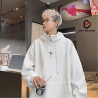 Áo Hoodie Nam Nữ CHUMI Cổ Cao Dáng Rộng Phối Khóa Kéo Kiểu Ninja Áo Nỉ Hoodie Retro Mỹ, hoodie zip nam nữ AN656