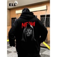 ÁO HOODIE NAM NỮ mèo trùm khăn meow