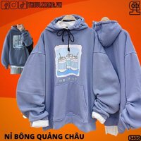 Áo Hoodie Nam Nữ Nỉ Bông Dày Dặn Hàng QC Áo Khoác Hoodie Nỉ Couple Đôi SWEATER in PHỒNG HAPPY - Xanh