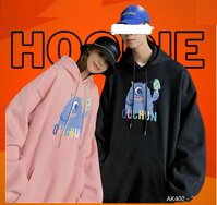 Áo Hoodie Nam Nữ Nỉ Bông Dày Dặn Hàng QC Áo Khoác Hoodie Nỉ Couple Nam Nữ Đôi SWEATER NAM NỮ in QCHUN - Đen