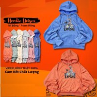 Áo hoodie nam nữ nỉ bông hàng quảng châu form rộng tay phồng khoác nỉ KHỦNG LONG EXPLORE - Hồng
