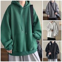 Áo hoodie nam nữ nỉ có nón không họa tiết
