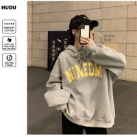 ÁO HOODIE NAM NỮ NỈ NGOẠI MỊN DÀY ĐẸP MÀU XÁM, ÁO KHOÁC HOODIE UNISEX FORM RỘNG TAY PHỒNG NINEDM