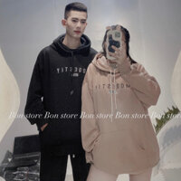 Áo hoodie nam nữ thêu chữ [MODESTIY],nỉ lông tàu không mịn mũ 2 lớp,free SIZE  dáng UNISEX dễ phối