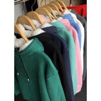 Aó hoodie nam nữ,Hoodie nỉ bông trơn mũ lót lông unisex, zing store