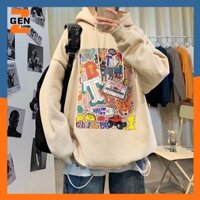 Áo hoodie nam thời trang, áo hoodie unisex form rộng in hình phong cách harajuku - LZ FASHION - GV034