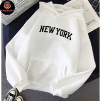 Áo Hoodie NEW YORK form rộng màu đen trắng