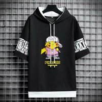 Áo hoodie Ngắn Tay In Hoạt Hình Pikachu Kiểu Hàn Quốc Cá Tính Cho Nam