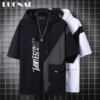 Áo Hoodie Ngắn Tay Thời Trang Mùa Hè Hàn Quốc Dành Cho Nam