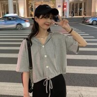 Áo Hoodie Ngắn Tay Thời Trang Trẻ Trung Cho Nữ
