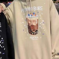 Áo Hoodie Nỉ - Áo Khoác Nỉ Nam Nữ Unisex MILKTEA 3 Màu - Kem - Móc khóa Anime