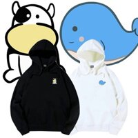 Áo Hoodie nỉ bông có nón cá heo và bò sữa