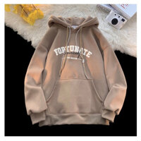 Áo Hoodie Nỉ Bông Form, Áo Khoác Nỉ Hoodie  Chữ FORTUNATE In Nổi Bật Hot Trend 2025