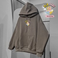 Áo Hoodie Nỉ Bông Lót Lông Form Rộng Nam Nữ Unisex Áo Khoác Nỉ Xám Tiêu Đỏ Mận In MLB Kem có bigsize đến 110kg