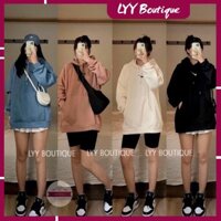 Áo HOODIE nỉ bông oversize THÊU LOGO có mũ hàng Quảng Châu đẹp LYY BOUTIQUE