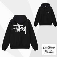 Áo Hoodie nỉ bông Stussy mũ hai lớp dày dặn, áo nỉ mùa đông đẹp hai màu đen trắng, áo nỉ đôi nam nữ đủ size