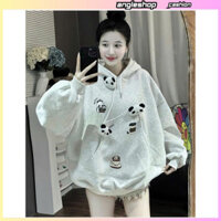 Áo hoodie nỉ bông thời trang nam nữ unisex kèm gấu panda hoạt hình siêu hot