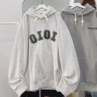 Áo Hoodie Nỉ Bông Unisex OIOI màu XÁM Nam nữ unisex ÁO KHOÁC HOODIE Jaystoree - Xám,L