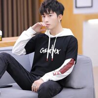 Áo Hoodie Nỉ Dài Tay Phối Màu Ở Phần Tay Thân Áo  In Chữ GENANX  Kiểu Dáng Trẻ Trung Menkind TOP NAM 1000051V1