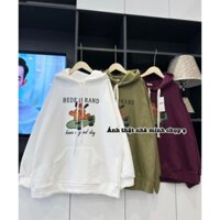 Áo hoodie nỉ form thụng mũ 2 lớp in chữ BEDEDBRAND