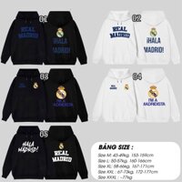 Áo hoodie nỉ in hình CLB Real Madrid, BST 15 mẫu khoác Real mới, hoodie nam nữ chất nỉ bông dày ấm