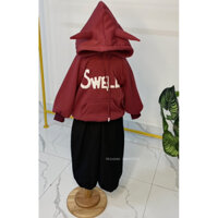 Áo hoodie nỉ lông nhung mũ sừng cho bé