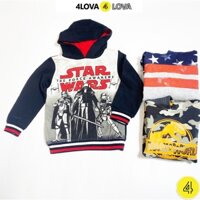 Áo Hoodie Nỉ Lót Lông Bé Trai 4LOVA Nỉ Lót Lông Dày Dặn Ấm Áp Có Mũ In Hình Khỏe Mạnh Cho Bé Trai