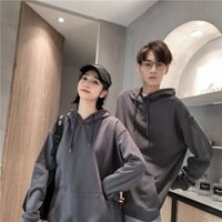 ÁO HOODIE NỈ MÀU XÁM, ĐEN, XANH RÊU TRƠN FORM UNISEX NAM NỮ - ÁO HD XÁM TRƠN - FREE SIZE 45-62KG