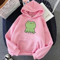 Áo hoodie nỉ mũ in hình ếch xanh rất dễ thương hình in sắc nét rất đẹp