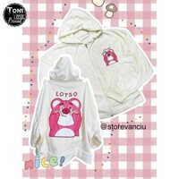 Áo Hoodie Nỉ Ngoại Gấu LOTSO - Áo Khoác Nỉ nam nữ Unisex HD530 - Kèm Ảnh Thật - TRẮNG