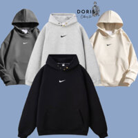 Áo hoodie nike thêu dày dặn nam nữ, hoodie nike bấm cúc Doris_Clothing.Store