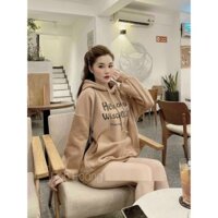 Áo Hoodie Nón Chui Trùm Đầu Nữ Chất Vải Nỉ Poly Unisex Nam Nữ, Hello WAH024NONN