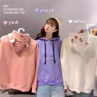 Áo hoodie nữ hình mèo vải siêu tốt