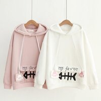 Áo Hoodie nữ thêu xương cá cực đẹp - DS08