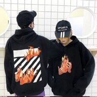 Áo hoodie off white lửa nỉ unisex freeship