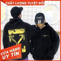 Áo hoodie off white sơn vàng đen