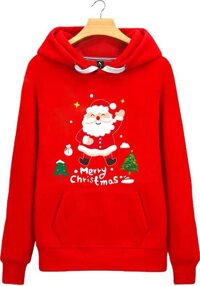 Áo Hoodie Ông Già Noel Merry Chrismas - Đỏ - M