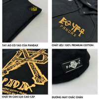 Áo hoodie Pandax polime, áo hoodie cao cấp chất nỉ bông cotton mũ to dầy