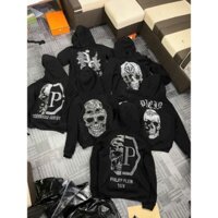 Áo Hoodie Philip Plein Đính Đá sau lưng Form chuẩn - Áo Hoodie Zip Philipp Plein Phong Cách Trẻ Hot 2024