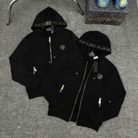 Áo Hoodie Philipp Plein Nam Phối Khóa Cổ Dây LoGo Kim Loại Cao Cấp, Áo Khoác Philipp Boy Phố 2024