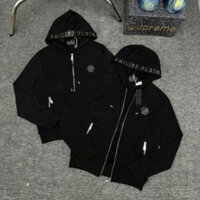 Áo Hoodie Philipp Plein Phối Khóa Cổ Dây LoGo Kim Loại Cao Cấp, Áo Khoác Philipp Boy Phố Hot 2024