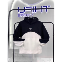 Áo hoodie phối 2 màu thêu VESTURES chất nỉ pe dày mền mịn, nón 2 lớp form rộng, cánh dơi ,nón rộngdây kéo chắc chắn