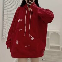 Áo Hoodie Phối Túi To Màu Đỏ Cặp Đôi Nam Nữ Siêu Xinh - FREESHIP - Khoác Nỉ Có Nón Mũ 2 Lớp Rộng Unisex