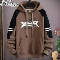 Áo Hoodie phong cách Hồng Kông Áo len mùa thu đông Áo thun nam mới có lót lông cừu Túi dáng rộng hợp thời trang hàng đầu