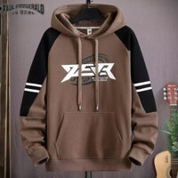 Áo Hoodie phong cách Hồng Kông Áo len mùa thu đông Áo thun nam mới có lót lông cừu Túi dáng rộng hợp thời trang hàng đầu