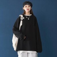 Áo Hoodie Sweater chất NỈ under Hà Nội, ÁO phom Rộng 100 Cotton Nam Nữ Unisex  - Đen trơn,S